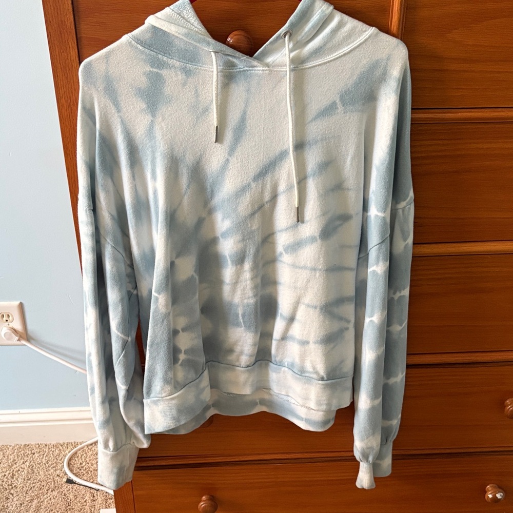 Z Supply Blue Tie-Dye Hoodie Sweater